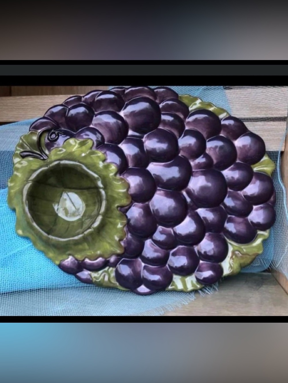Sonoma Villa Grape-Shaped Ceramic Serving Platter